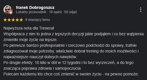opinia Lecha o trenerze Adrianie Wyszomirski z Pragi Południe
